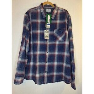 FLAG & ANTHEM Plaid Button Down Shirt Men's XL Western Grunge Cowboy Workwear